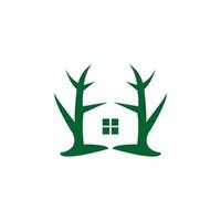 logo de la maison de l'arbre vert vecteur