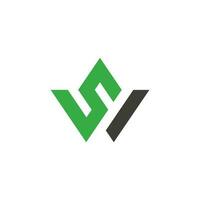 lettre w et s logo vecteur
