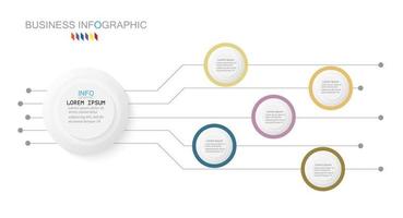 modèle infographique en 4 étapes modèle pour la présentation graphique de diagramme et le graphique vecteur