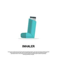 asthme inhalateur vecteur plat conception.