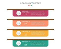 modèle infographique en 4 étapes modèle pour la présentation graphique de diagramme et le graphique vecteur