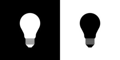 lampe icône vecteur noir et blanc silhouette conception
