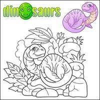 préhistorique dessin animé dinosaure coloration livre vecteur
