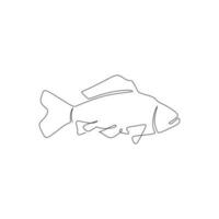 continu ligne dessin de poisson. vecteur illustration sur blanc Contexte.