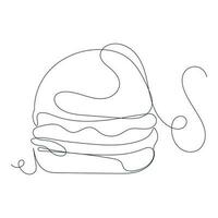 un ligne continu dessin de Burger. ligne Facile cheeseburger vecteur illustration