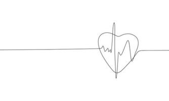 cœur isolé sur blanc Contexte. ligne art santé cœur. un ligne continu vecteur illustration.