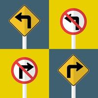 régler le panneau de signalisation ne pas tourner à gauche à droite tourner en avant