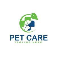 animal de compagnie se soucier logo conception modèle, vétérinaire logo vecteur illustration pour animal de compagnie clinique