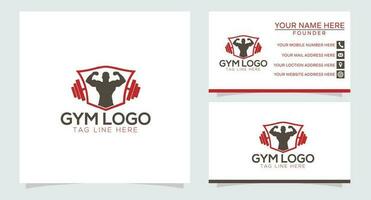 Gym Puissance logo conception idée avec bouilloire cloche et tonnerre symbole dans négatif espace. aptitude et la musculation club logo modèle. sport et des loisirs thème. vecteur