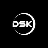 dsk lettre logo conception dans illustration. vecteur logo, calligraphie dessins pour logo, affiche, invitation, etc.