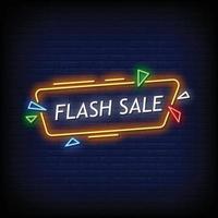vecteur de texte de style vente flash enseignes au néon