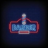 barber logo néon signes style texte vecteur