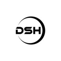 dsh lettre logo conception dans illustration. vecteur logo, calligraphie dessins pour logo, affiche, invitation, etc.