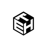 création de logo de lettre eht en illustration. logo vectoriel, dessins de calligraphie pour logo, affiche, invitation, etc. vecteur