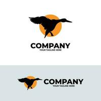 animal logo - silhouette de canard logo conception vecteur