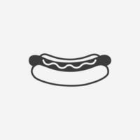 Hot-dog icône. chaud chien, menu, nourriture, rue nourriture, vite nourriture, saucisse symbole vecteur
