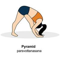 femme Faire yoga.pyramide pose.pro vecteur illustration.