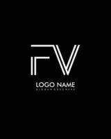 fv initiale minimaliste moderne abstrait logo vecteur