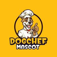 chien chef mascotte logo conception vecteur