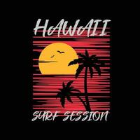 Hawaii surfant plage illustration typographie. parfait pour t chemise conception vecteur