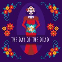 Journée de fille crâne mexicaine du fond mort vecteur