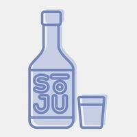 icône soju coréen alcool. Sud Corée éléments. Icônes dans deux Ton style. bien pour impressions, affiches, logo, publicité, infographies, etc. vecteur