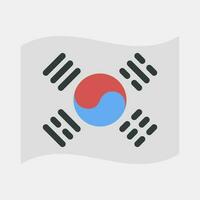 icône Sud coréen drapeau. Sud Corée éléments. Icônes dans plat style. bien pour impressions, affiches, logo, publicité, infographies, etc. vecteur