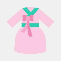 icône hanbok robe. Sud Corée éléments. Icônes dans plat style. bien pour impressions, affiches, logo, publicité, infographies, etc. vecteur