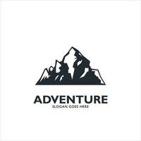 vecteur logo noir montagne, aventure, forêt, Extérieur vecteur