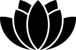 noir et blanc lotus fleur icône ou symbole. vecteur