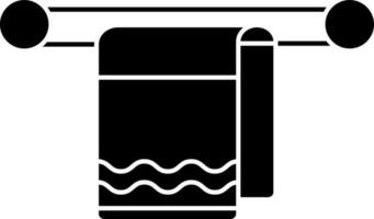 cintre avec serviette, hygine icône dans noir et blanc couleur. vecteur