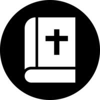 Christian livre icône dans noir et blanc couleur. vecteur