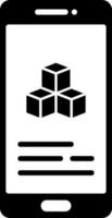 cubes sur téléphone intelligent écran glyphe icône ou symbole. vecteur
