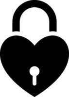 cœur fermer à clé icône dans noir et blanc couleur. vecteur