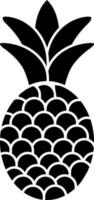 ananas fruit icône dans noir et blanc couleur. vecteur