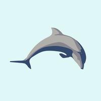 Image isolée de vecteur de dauphin dans la palette de trois couleurs pour l'impression et le web