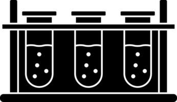 glyphe icône ou symbole de tester tubes. vecteur