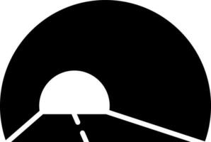 flanc de montagne tunnel icône dans noir et blanc couleur. vecteur