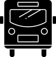plat style noir et blanc autobus. glyphe icône ou symbole. vecteur