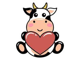 mignonne dessin animé vache dessin illustration vecteur