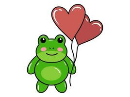 grenouille dessin animé mignonne pour valentines journée vecteur