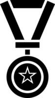 illustration de noir et blanc médaille dans plat style. vecteur