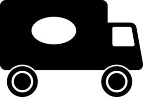 illustration de une noir et blanc livraison camion. glyphe icône ou symbole. vecteur