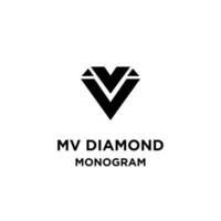 Monogramme diamant lettre initiale vv vector logo icône illustration design