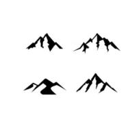 set collection simple montagne vecteur noir logo icône illustration design