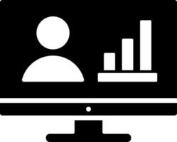 utilisateur classement graphique sur ordinateur écran icône. vecteur