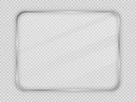 verre assiette dans arrondi rectangulaire Cadre vecteur