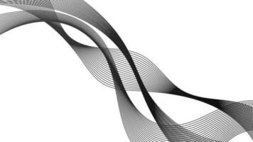 toile de fond abstraite avec des lignes de gradient de vague monochrome sur fond blanc. fond de technologie moderne, conception de vagues. illustration vectorielle vecteur