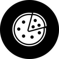 noir et blanc Pizza icône dans plat style. vecteur