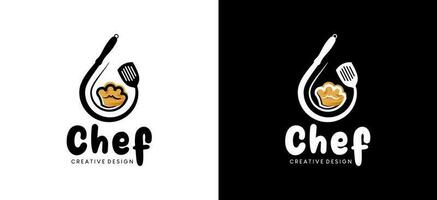 chef cuisine logo conception avec Créatif abstrait goutte concept vecteur